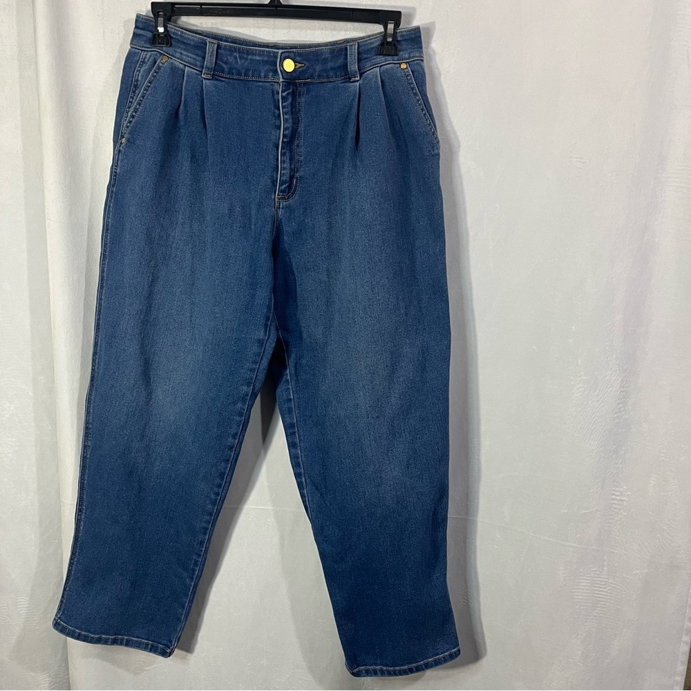 Michael Kors Oversized High Rise Crop Denim Pants Size 10‎